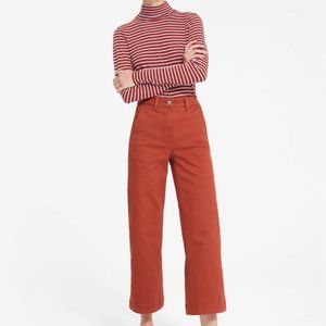Everlane Wide Leg Crop Pant in Red